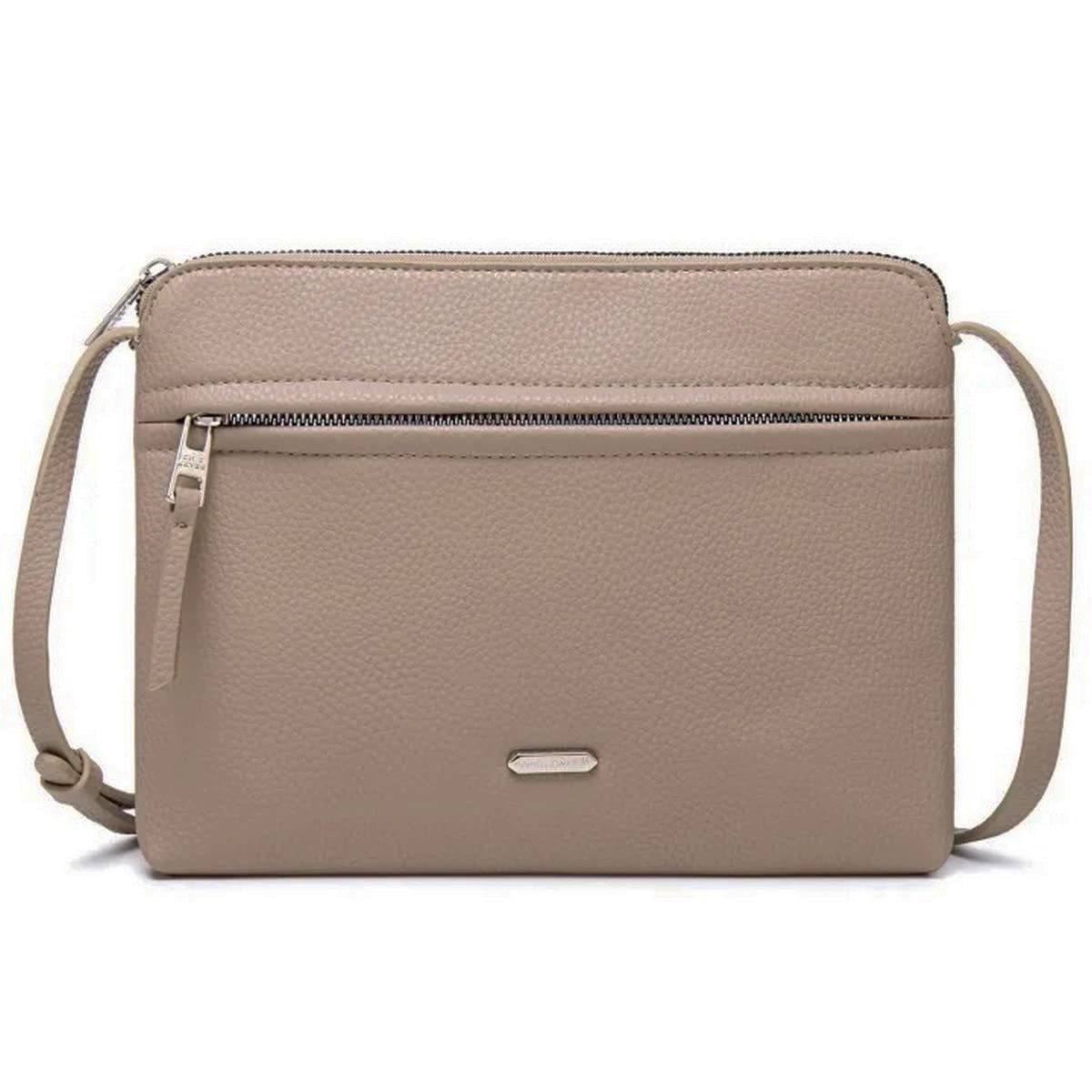 David JonesWomen's Shoulder Bag - Small Flat Handbag PU Leather - Bag Classic Elegant Bag Travel Shopping Mobile Phone Case Work Clutch Party