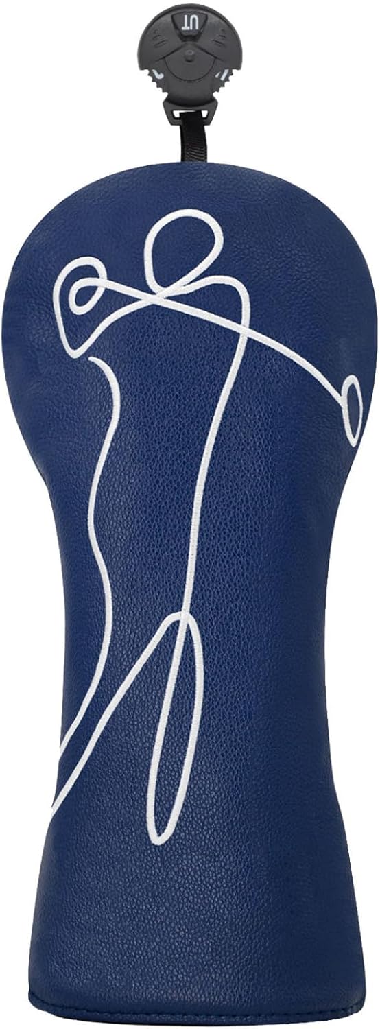 Hansber Classic Simple Golf Club Protector Premium PU Construction Streamlined Cover for Driver Fairway Wood