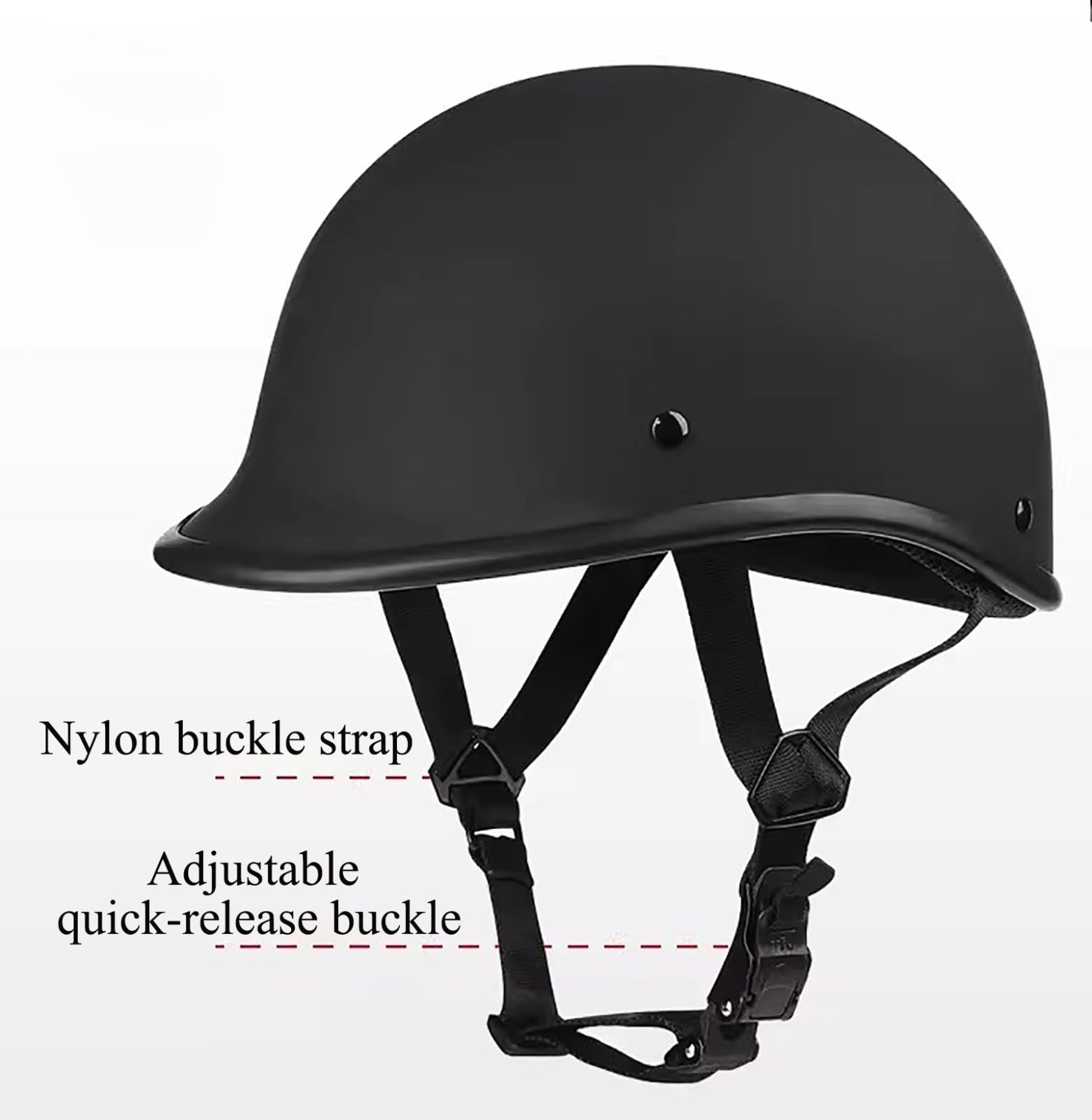 Kask motocyklowy vintage (kask pół), homologacja ECE/DOT, męski kask motocyklowy retro, cruiser, skuter i kask motorowerowy do ruchu miejskiego, odpowiedni na wszystkie pory roku.