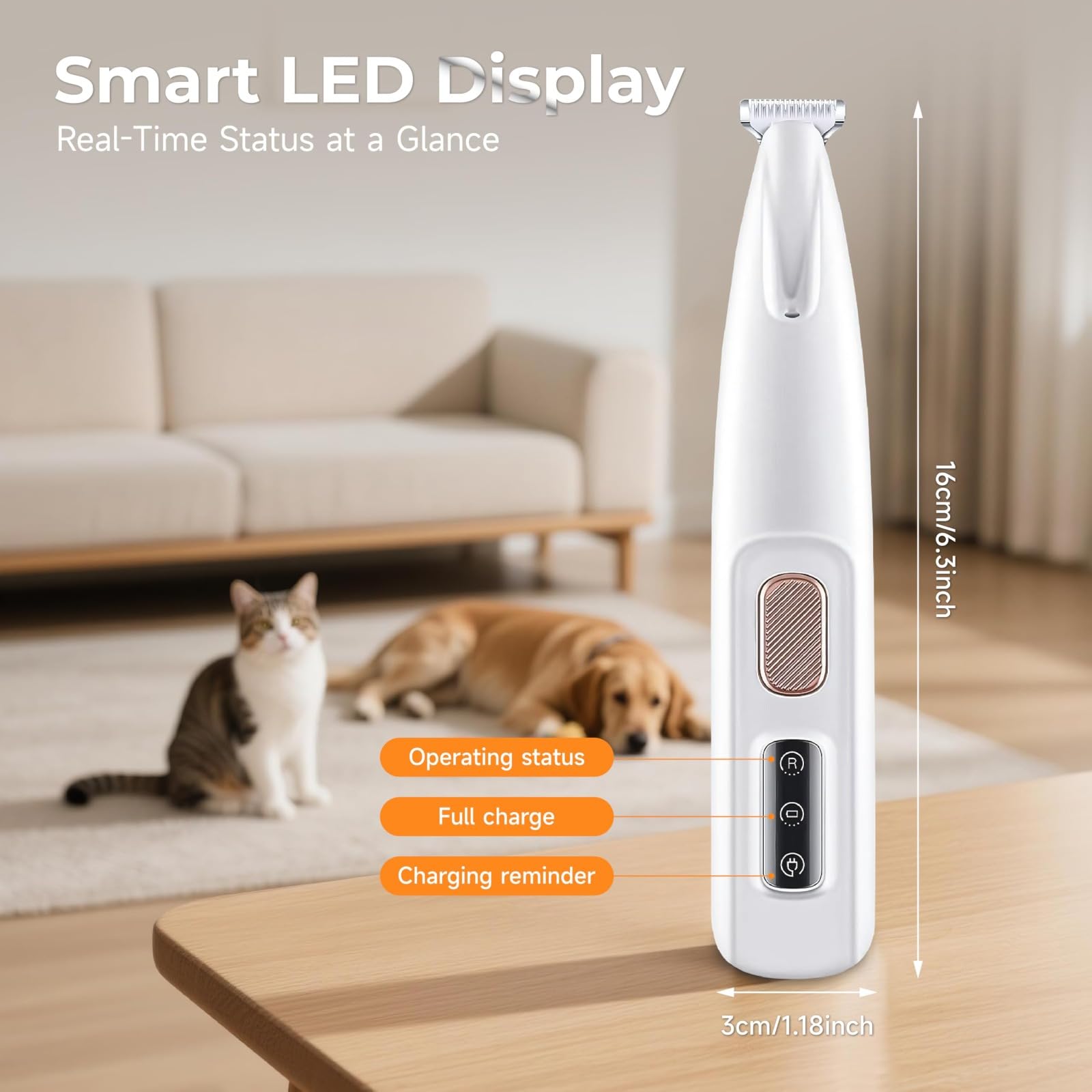 Patounet Tondeuse Pour Chat – Tondeuse Électrique De Précision Ultra-Silencieuse, Lames Sûres Et Hypoallergéniques, Ne Blessera Pas Votre Chat, Rechargeable Chiens, Chats, Pattes, Yeux, Oreilles, Visa