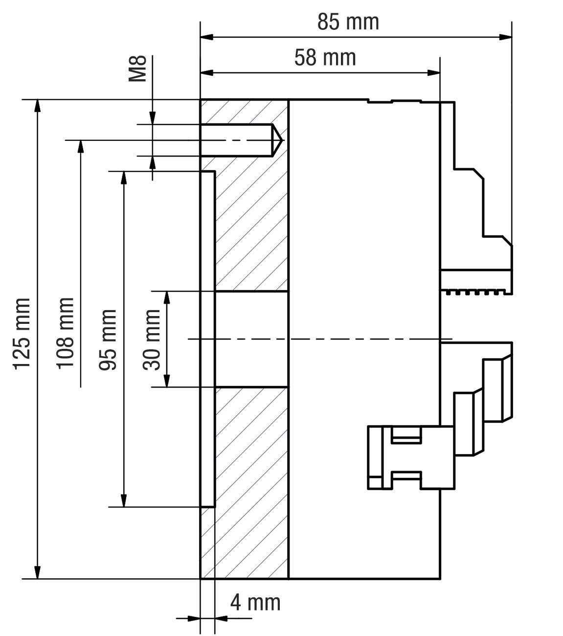 WABECO 3 Backenfutter Ø 125 Dreibackenfutter Drehbankfutter