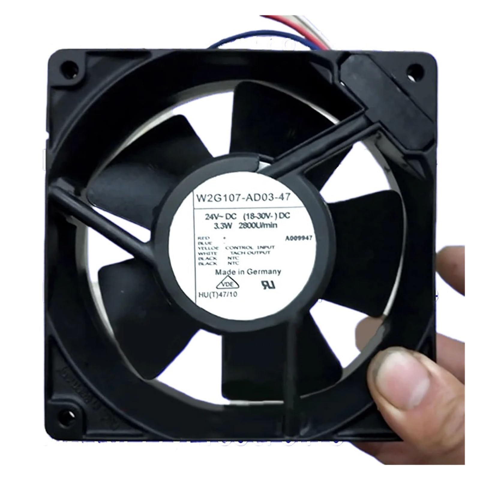 Ventilateur de refroidissement axial DC24V 127mm W2G107-AD03-47 pour matériel industriel