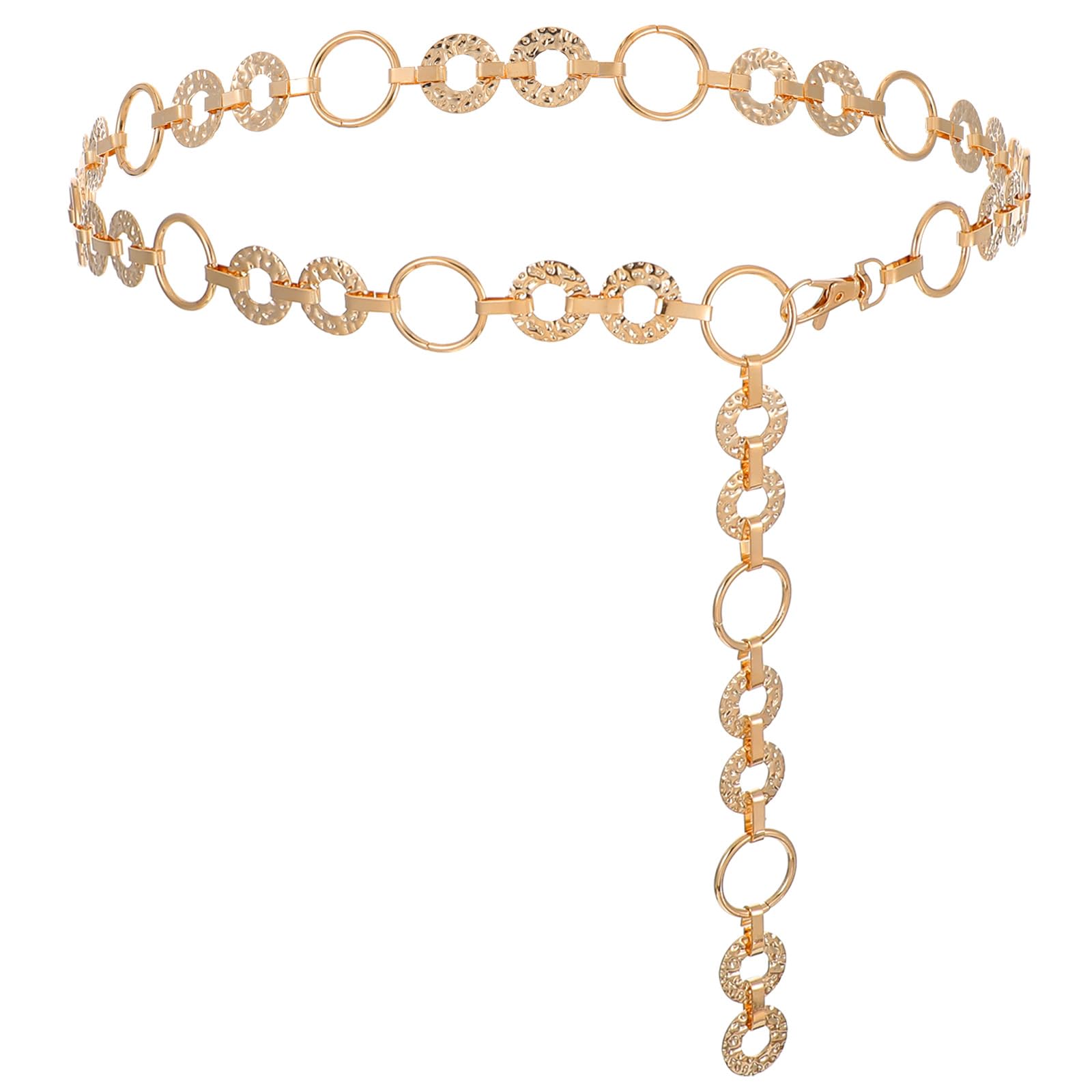 Gold Waist Chain Belt Adjustable Womens Chain Belt - Rhinestone Body Link Belts for Jeans Dress