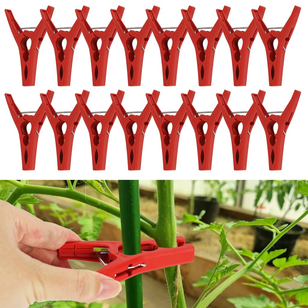 HASTHIP® 20 Pack Fixed Plastic Plant Clips, Plant Support Clips-image-46