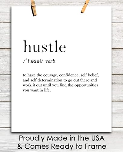Miniatura 6 de Buzz Unplugged Hustle Definition Frases positivas póster inspirador, motivacional y de afirmación para decoración de pared, para oficina, aula, sala
