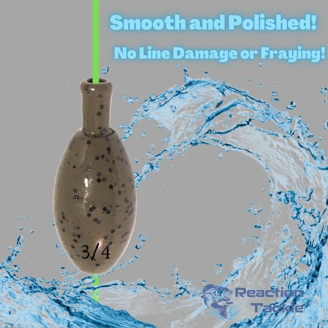 Reaction Tackle Tungsten Punch Weights/Tungsten Fishing Weights for Heavy Cover Penetration Designed for Punch Rig Used for Bass Fishing and Other Fish Size Stamped on All Weights