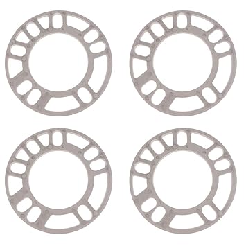 FLAWISH 4 Pieces 5mm Universal Aluminum Alloy Car Wheel Spacer Shims for Car Styling