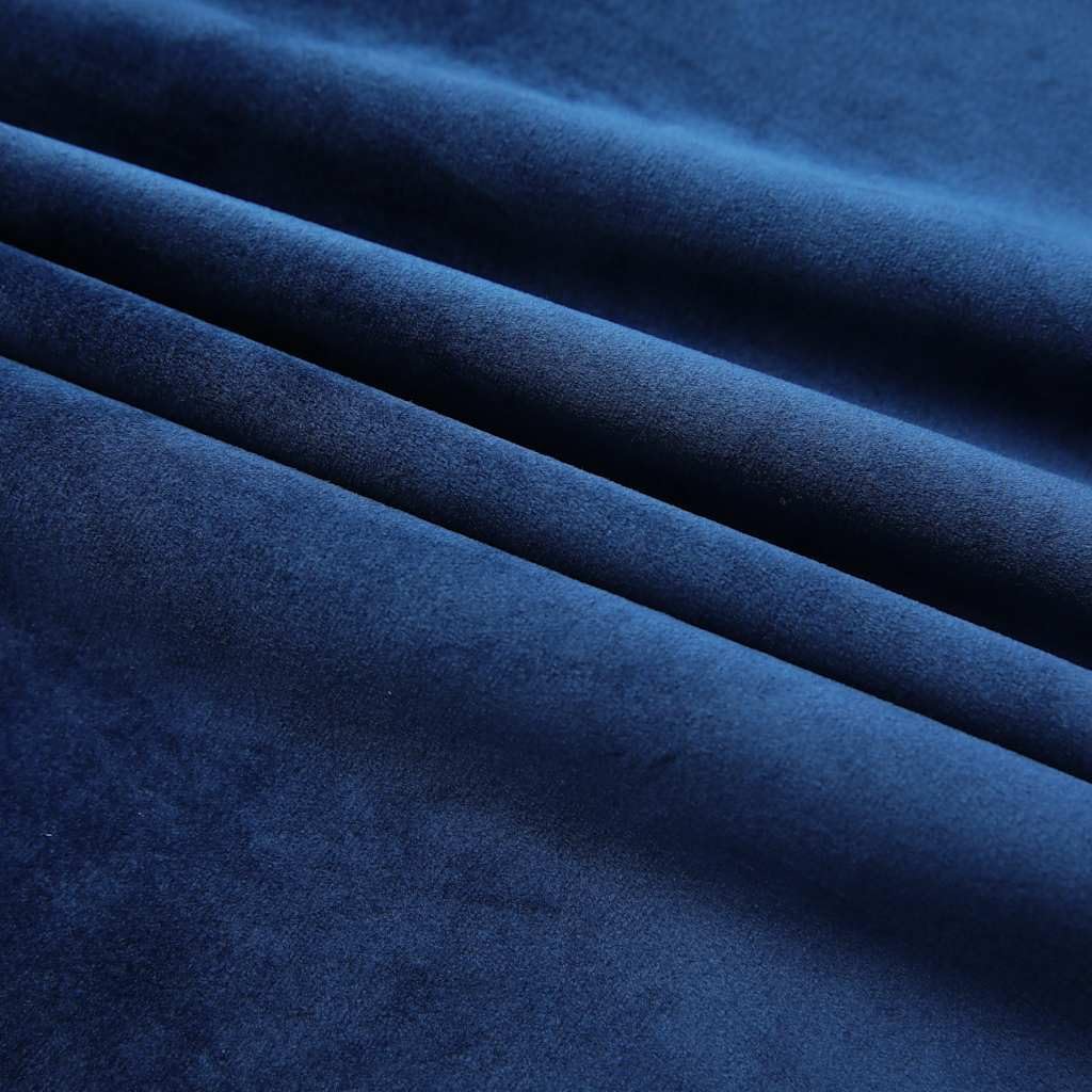 Lot de 2 rideaux en velours bleu foncé - 140 x 175 cm