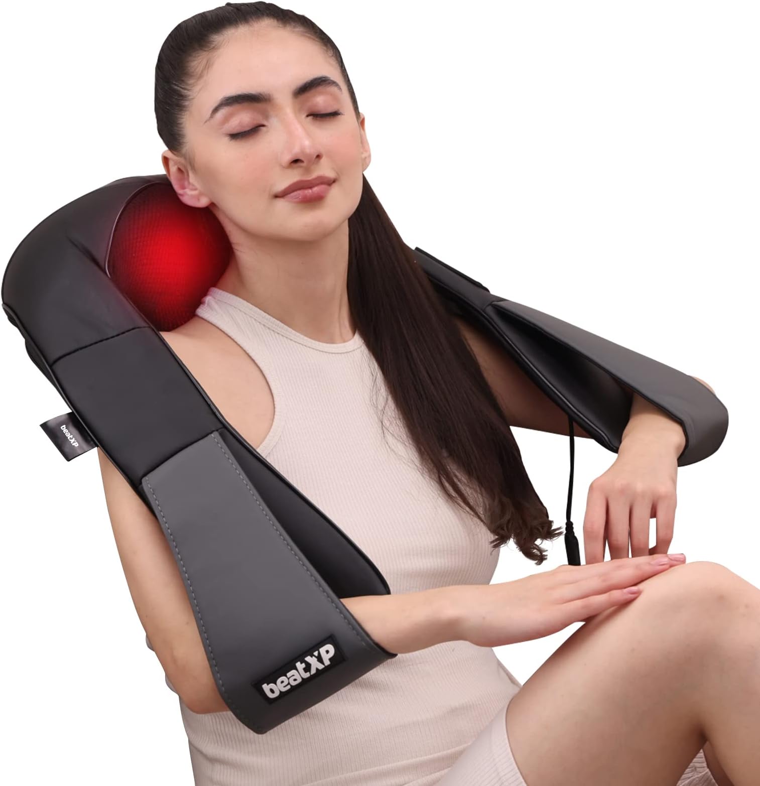 Deep Heal Shiatsu Massager with Infrared Heat Therapy | Full Body Massager with 4D Kneading Massage for Shoulder, Neck, Back, Muscle Pain Relief, 1 Year Warranty, Corded Electric