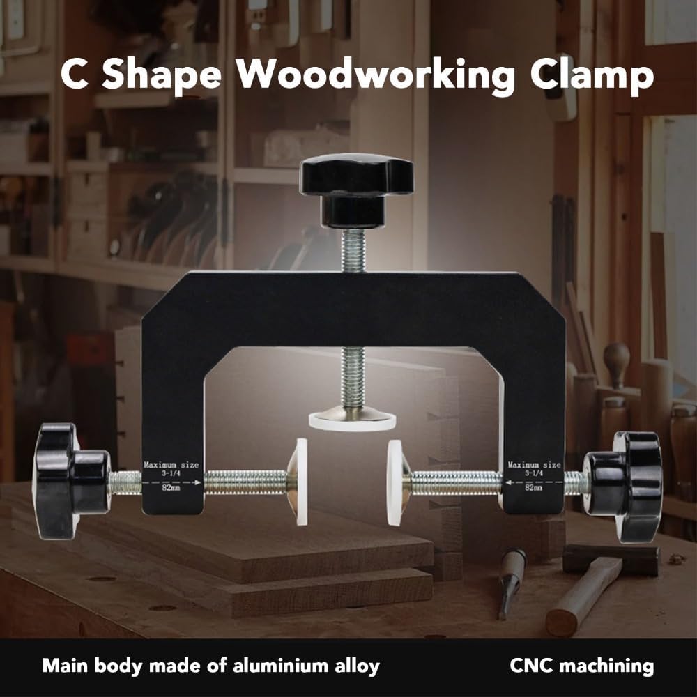 Aluminium Alloy 3-Way G Clamp 82mm | Ergonomic Cabinet Face Clamp for Woodworking, Adjustable Fastening Tool for Woodworkers & Furniture Assembly