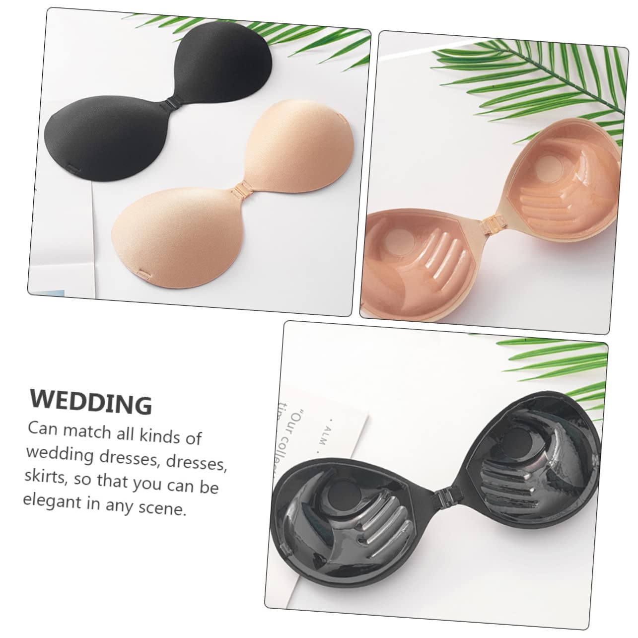 LIFKOME 3 Juegos 2 Piezas Pegatinas de wedding dress seamless bra sujetador sin tirantes sujetador adhesivo invisible sujetador de para el vestido sujetador de
