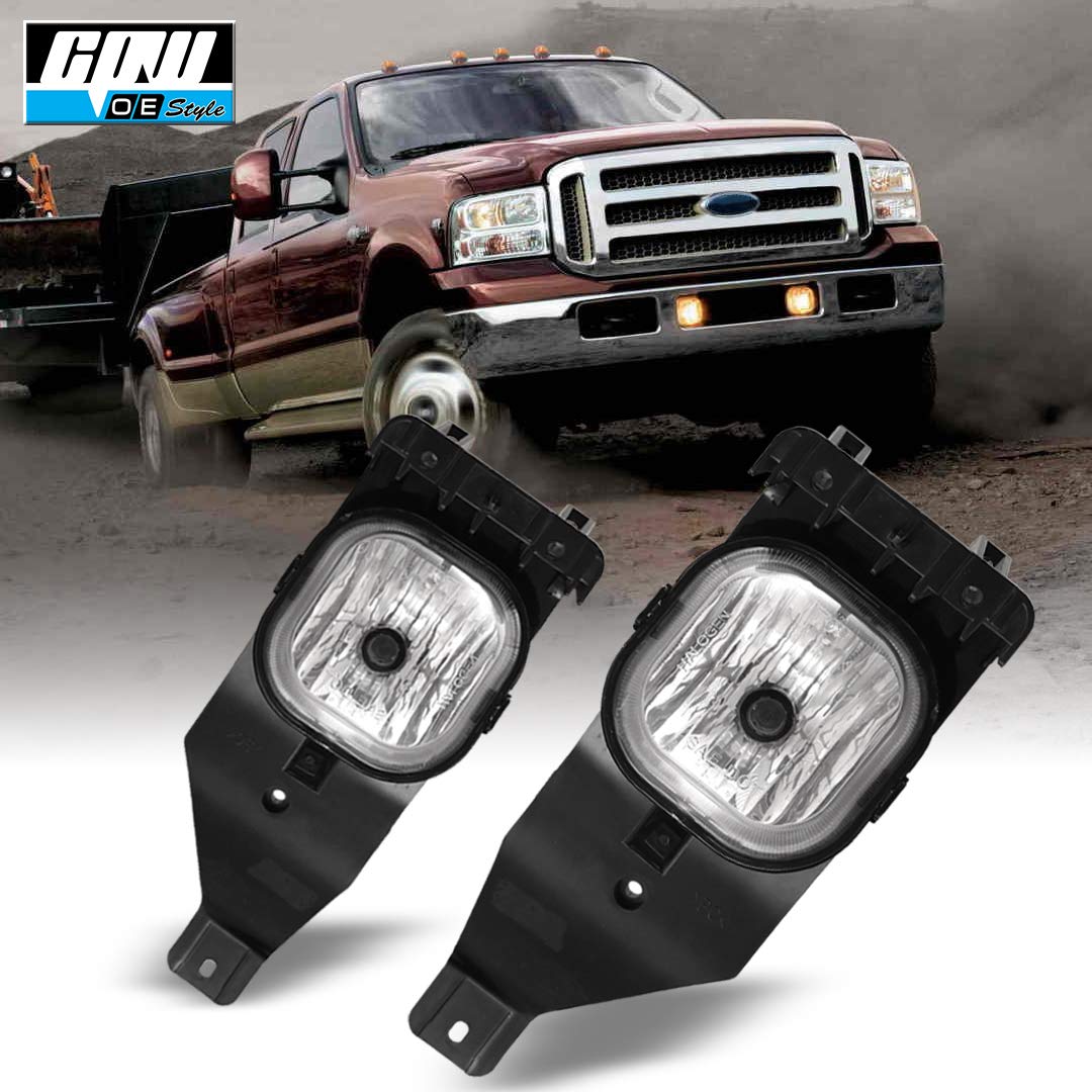 CPW Fog Lights Compatible with Ford [2005 2006 2007 F250 F350 F450 F550 Super Duty] [2005 Excursion] Driving Fog Lights Clear Lens