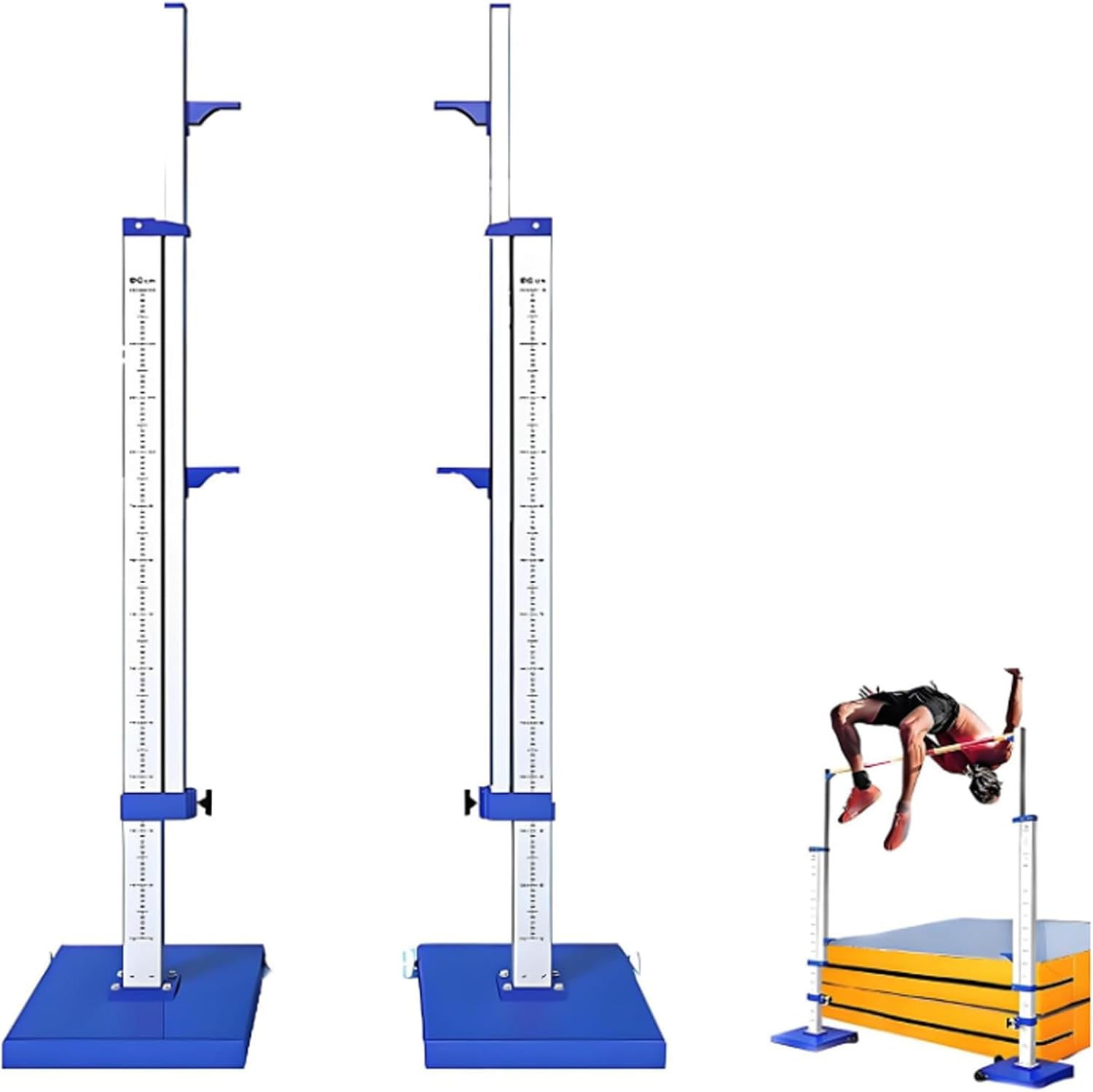 Portable Aluminum Track and Field High Jump Standards, Aluminum Track & Field High Jump Measuring Standard Adjustable High Jump Stands for Competition,Training,School Sports