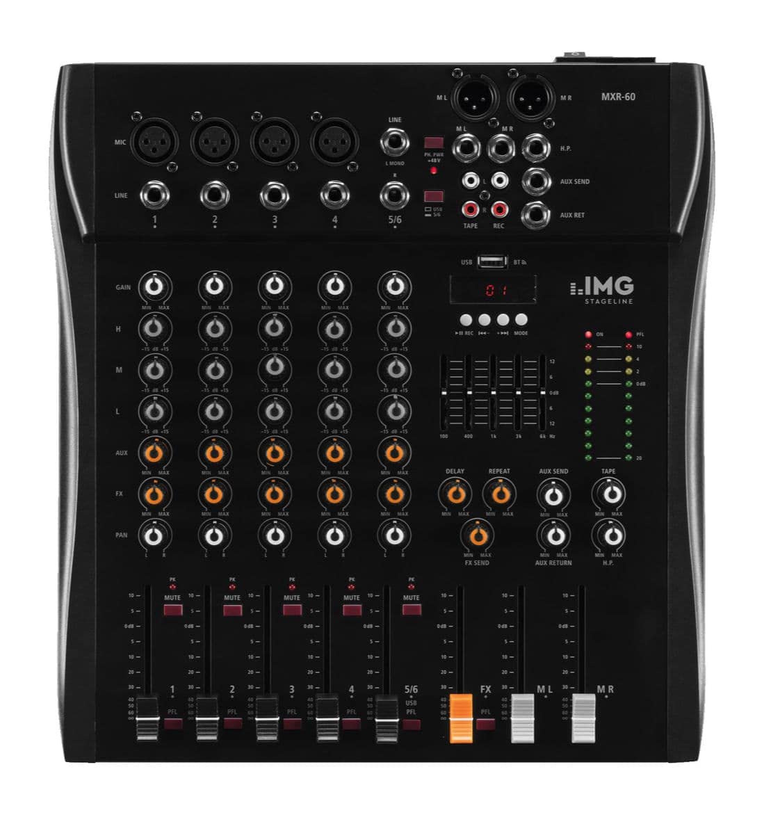 IMG Stageline MXR-60 Mikser audio USB Interfejs nagrywanie Bluetooth FX Studio