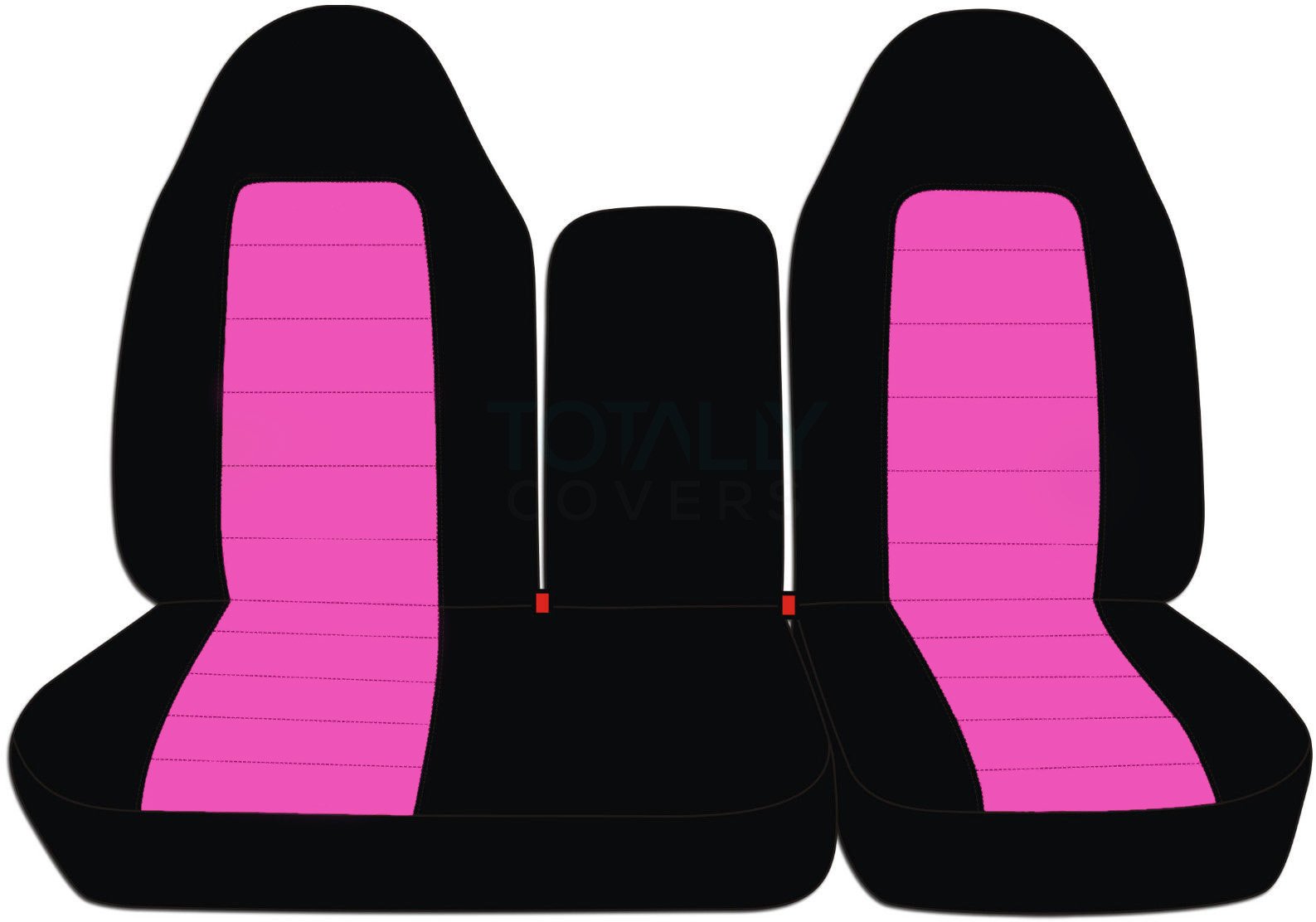 Totally Covers Compatible with 2001-2003 Ford F-150 Two-Tone Truck Seat Covers (Front 40/60 Split Bench) w Console & Adjustable Headrests: Black & Hot Pink F150