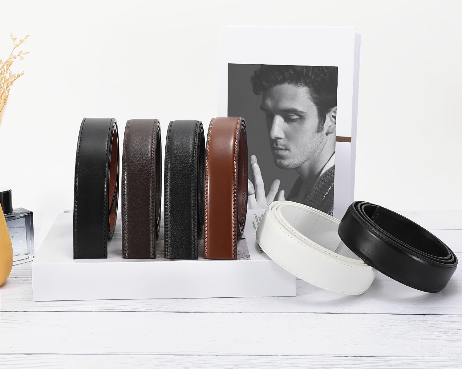 BELTROAD Ratchet Belt Strap for Men Leather Belts Without Buckle Replacement Leather Belt Strap Only 35mm for 40mm Buckle - Image 6