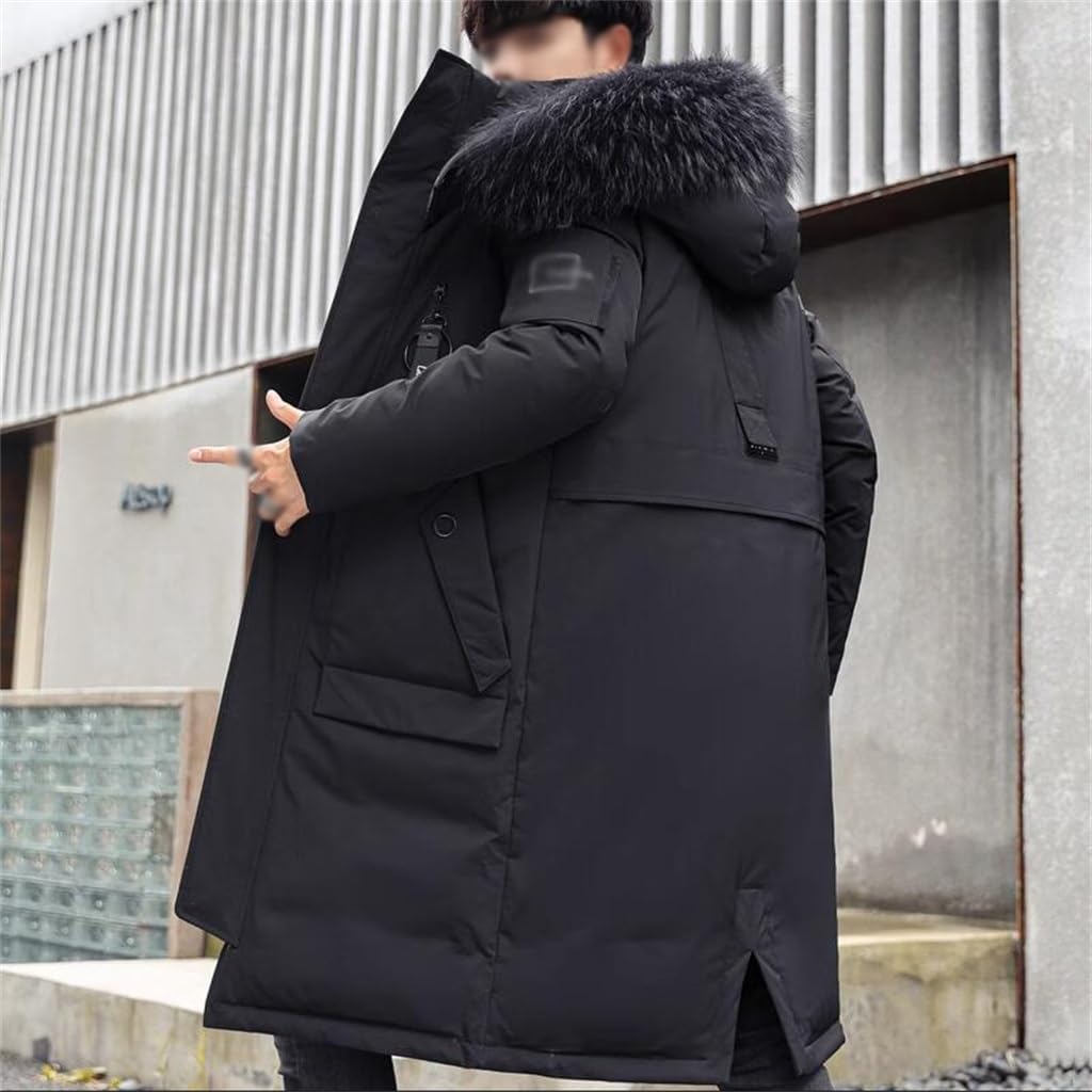 Men in winter thick long over the knee coat Parker down jacket to keep warm