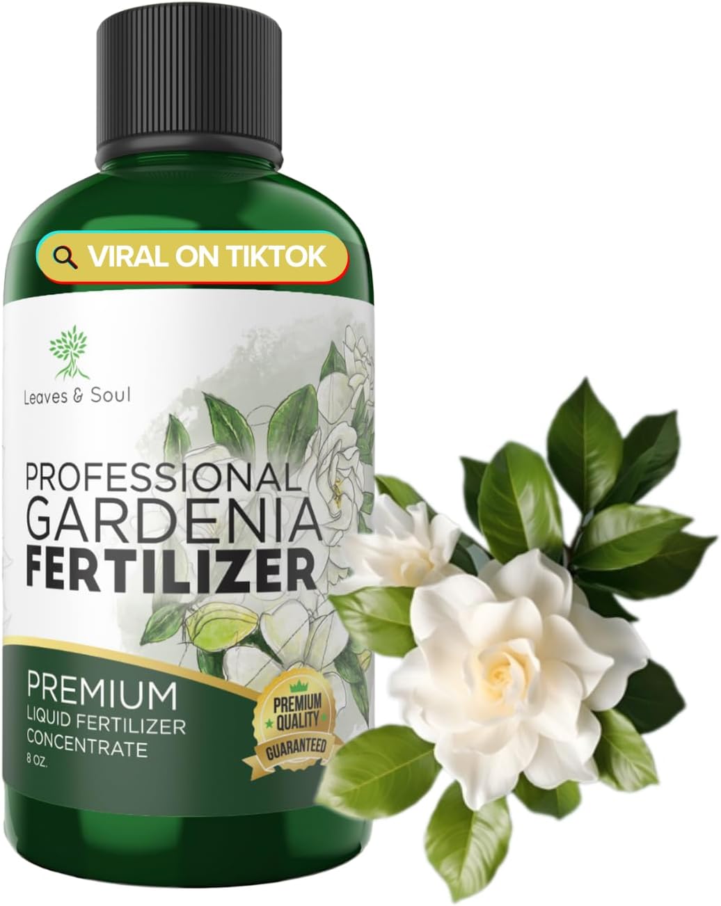Professional Liquid Gardenia Plant Fertilizer | 3-1-2 Concentrate for Flowering Plants | Multi-Purpose Blend & Gardening Supplies | 8 oz Bottle