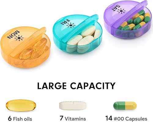 Miniatura 2 de Pastillero organizador de 7 días, 2 veces al día con 7 compartimentos