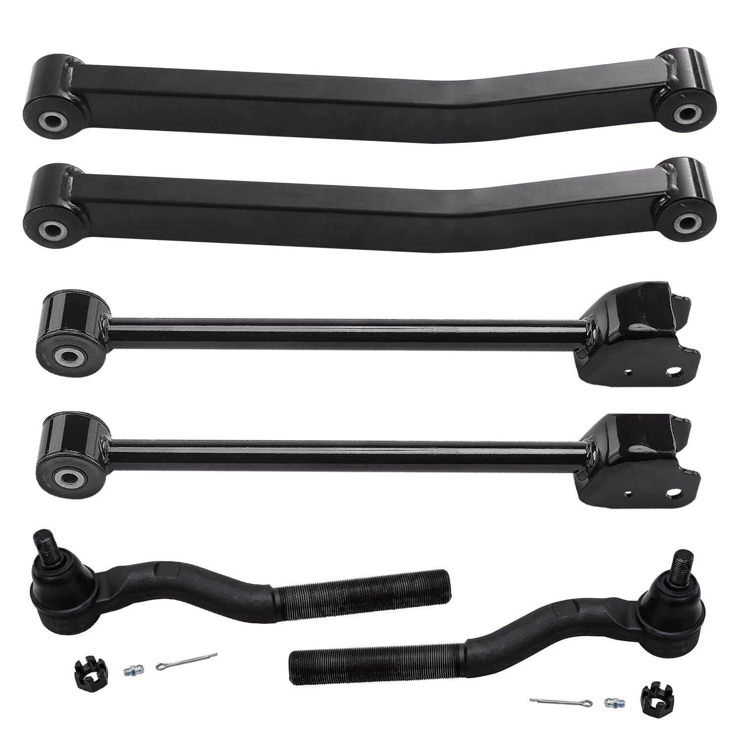 Detroit Axle - Front Upper &amp; Lower Control Arms + Outer Tie Rod Ends