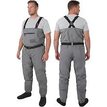 Waterproof Waders for Men&Women, Stocking Foot Breathable Chest Waders, Lightweight Waders for Fly Fishing