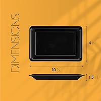 Vista 9 de Plasticpro - Bandejas de plástico para servir, rectangulares, 10 x 14 pulgadas, plato desechable para fiesta, color negro, paquete de 4