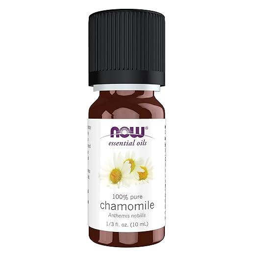 NOW Essential Oils, Chamomile Oil, Delightful Aromatherapy Scent, Steam Distilled, 100% Pure, Vegan, Child Resistant Cap, 10-ml