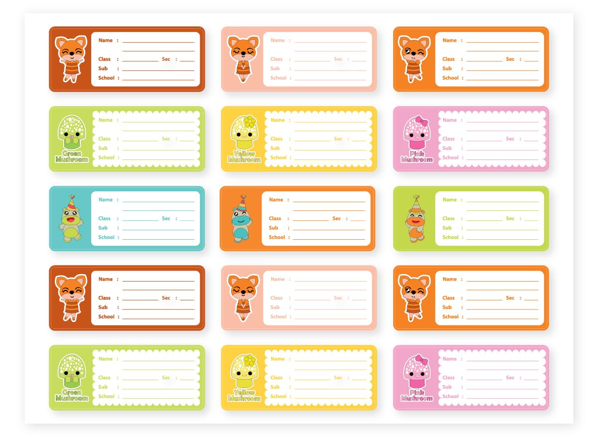 The Black Frame Personalized School Notebook Stickers | 30 Stickers | D11