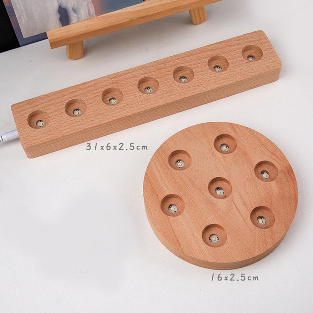 Chakra di cristallo con sfere di ghiaccio incrinate, sfera di cristallo a LED con supporto in legno a LED, sfera di cristallo naturale, luce notturna, set di sfere decorative per chakra
