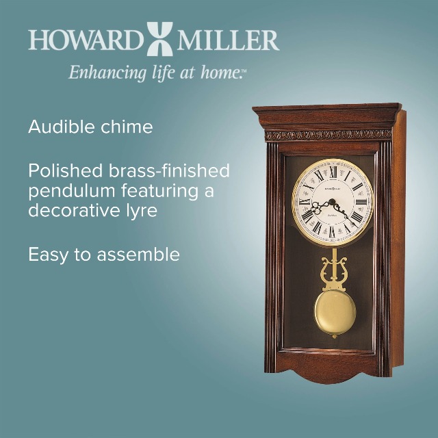 Howard Miller Eastmont Wall Clock 620-154 – Windsor Cherry Finish