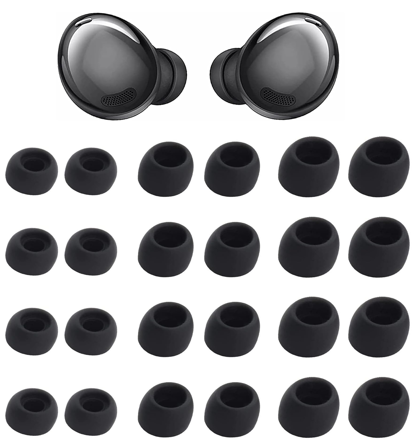 Rqker Eartips Compatible with Galaxy Buds Pro SM-R190 Earbuds, 12 Pairs S/M/L Sizes Soft Silicone Tips Replacement Earbuds Tips, Compatible with Galaxy Buds Pro Earbuds SM R190 12 Pairs Black-image-17