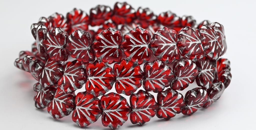 Outlet 10 Grams Heart Leaf Bead, 16 x 11 mm, Mixed Colors Beige (Mix-Beige), Glass, Czech Republic