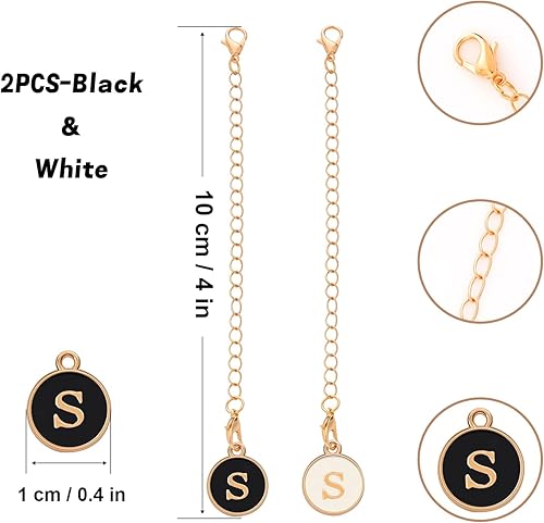 Miniatura 2 de Vompole Dijes de letras para taza Stanley, 2 dijes con nombre inicial para vaso con asa, dijes de letras de identificación pesonlizadas para