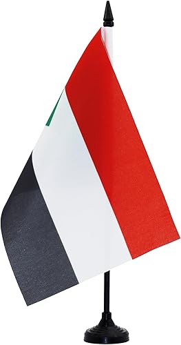 Miniatura 69 de Bandera de mesa Sierra Leona de 5 x 8 pulgadas, bandera de escritorio de Sierra Leona, 8.3 x 5.5 in, barra y base de plástico negro AZ FLAG