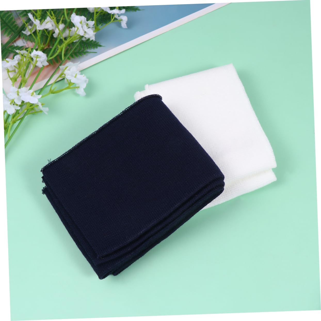 6pcs Elastic Knitted Fabric Cuffs and Collar Trims for Sewing Beige White Jeans Dark Versatile Stretch Material for Waistbands Sleeves and Craft Projects