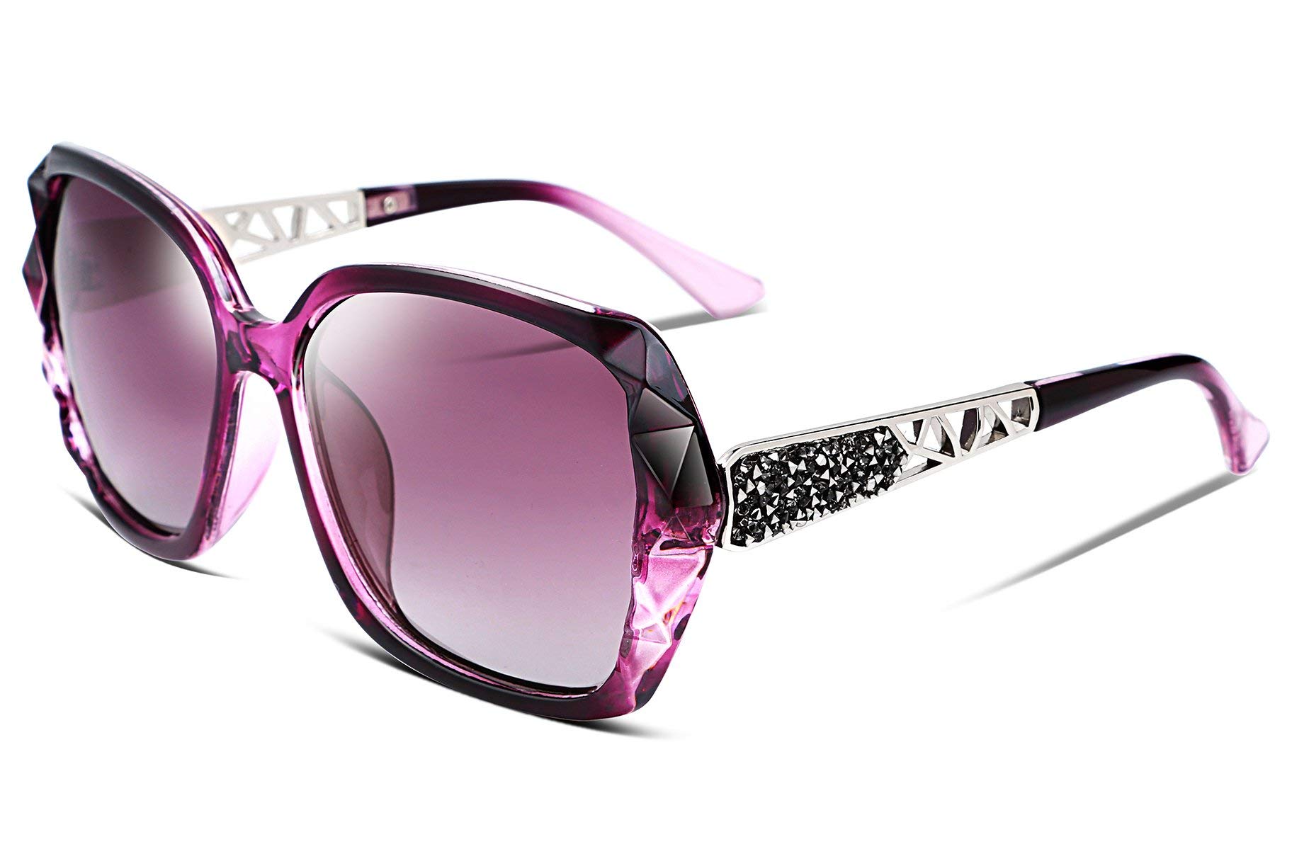 Oversized Sunglasses for Women Square Polarized Sparkling Frame B2289