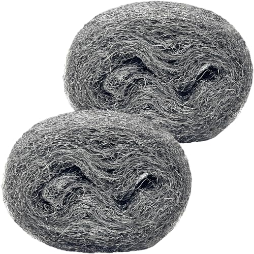 Steel Wool Mice Control 2 Pack, 13 Feet Steel Wool Pads Wall Hole Filler, Mouse Gap Blocker, Coarse Wire Hardware Cloth Steel Wool Fill Fabric Roll DIY Kit for Holes, Pipeline, Vents in House, Garage