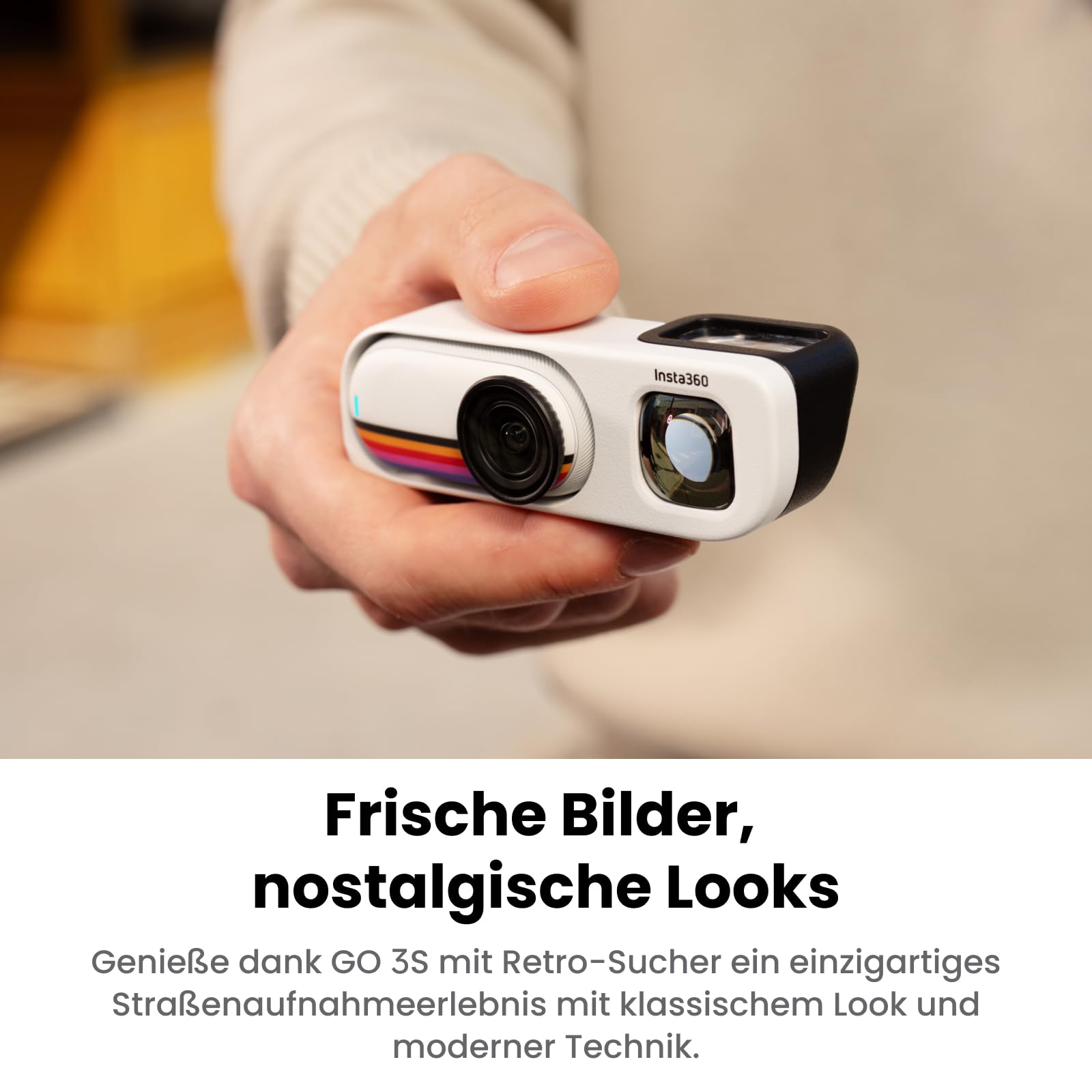 Insta360 GO 3S Retro-Bundle Sonderedition 128 GB Weiß 4K Vlogging-Kamera Freihand-POV-Kamera Retro-Filter 30 fps Extra-Akku