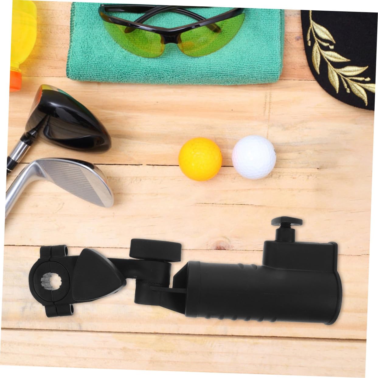 ifundom 2 Stück Verstellbarer Golfschirmständer aus Abs in Schwarz | Golfwagen, Rollstühle und Kinderwagen, Einfach zu Montieren, Tragbar und Robust Konstruiert