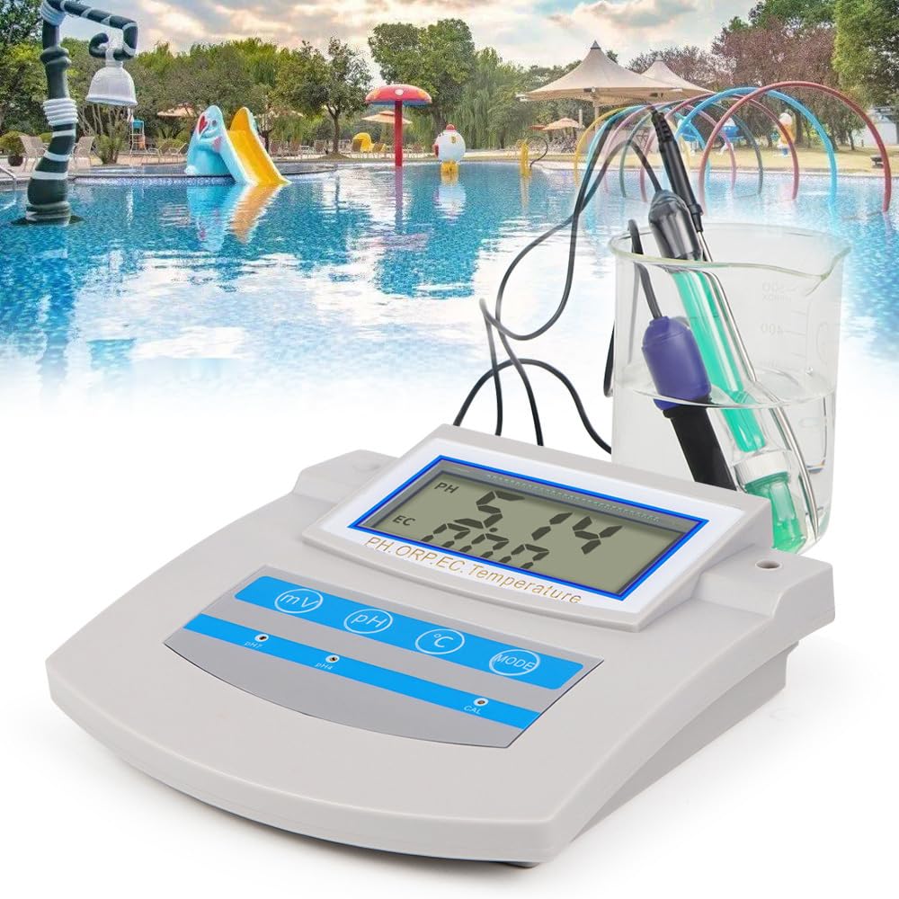 Probador De Calidad del Agua 6 En 1, Medidor De Agua Multifunción, PH/ORP/TDS/EC/CF/Temperatura, Compensación Automática De Temperatura, Pantallas LED, para Acuario, Laboratorio, Pesca, Granja