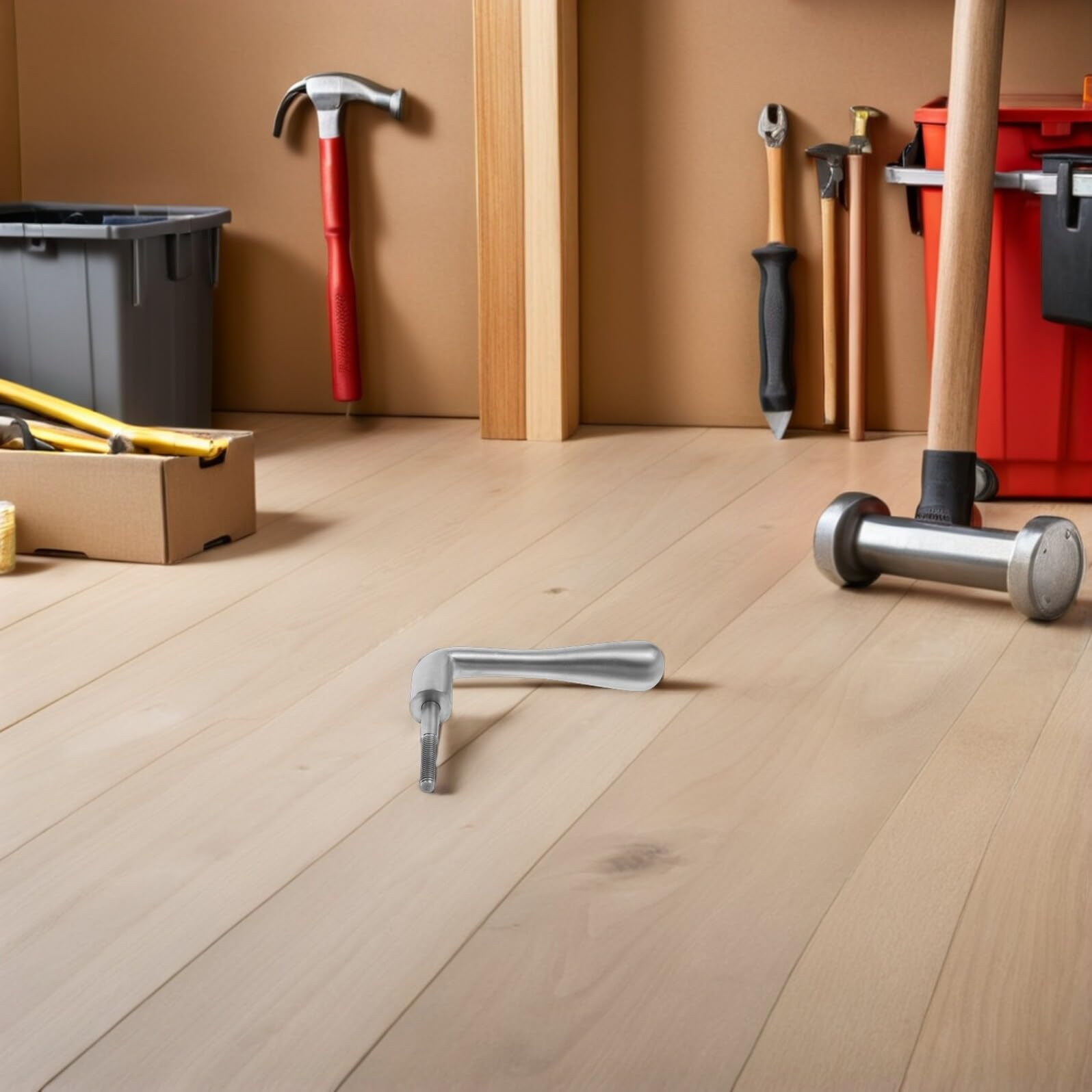 TOYANDONA Maniglia a Molla per Porta di Caminetto in Metallo Argentato, Ricambio Resistente per Stufa a Legna, Accessorio per Manutenzione e Decorazione Casa