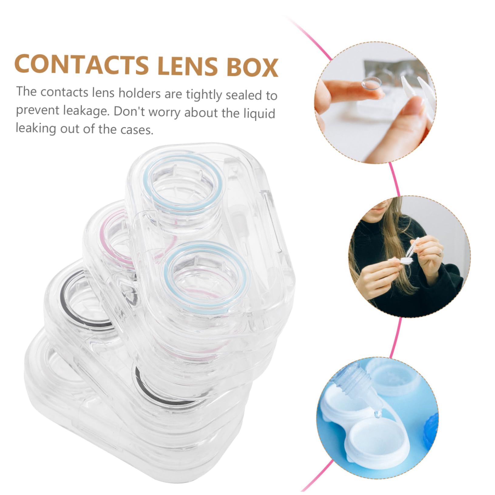 Healvian Confezione Da 16 Pezzi custodia per lenti a contatto astuccio tascabile astuccio per la pulizia del contatto oculare scatole portaoggetti storage box organizer per lenti cosmetiche