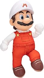 „Super Mario Galaxy“-Film: Bewegliches „Fire Mario“-Plüschtier, 35 cm, offiziell lizenziert von Jakks Pacific, Stofftier mit beweglichem Kopf, Nintendo-Sammlerstück, ab 3 Jahren