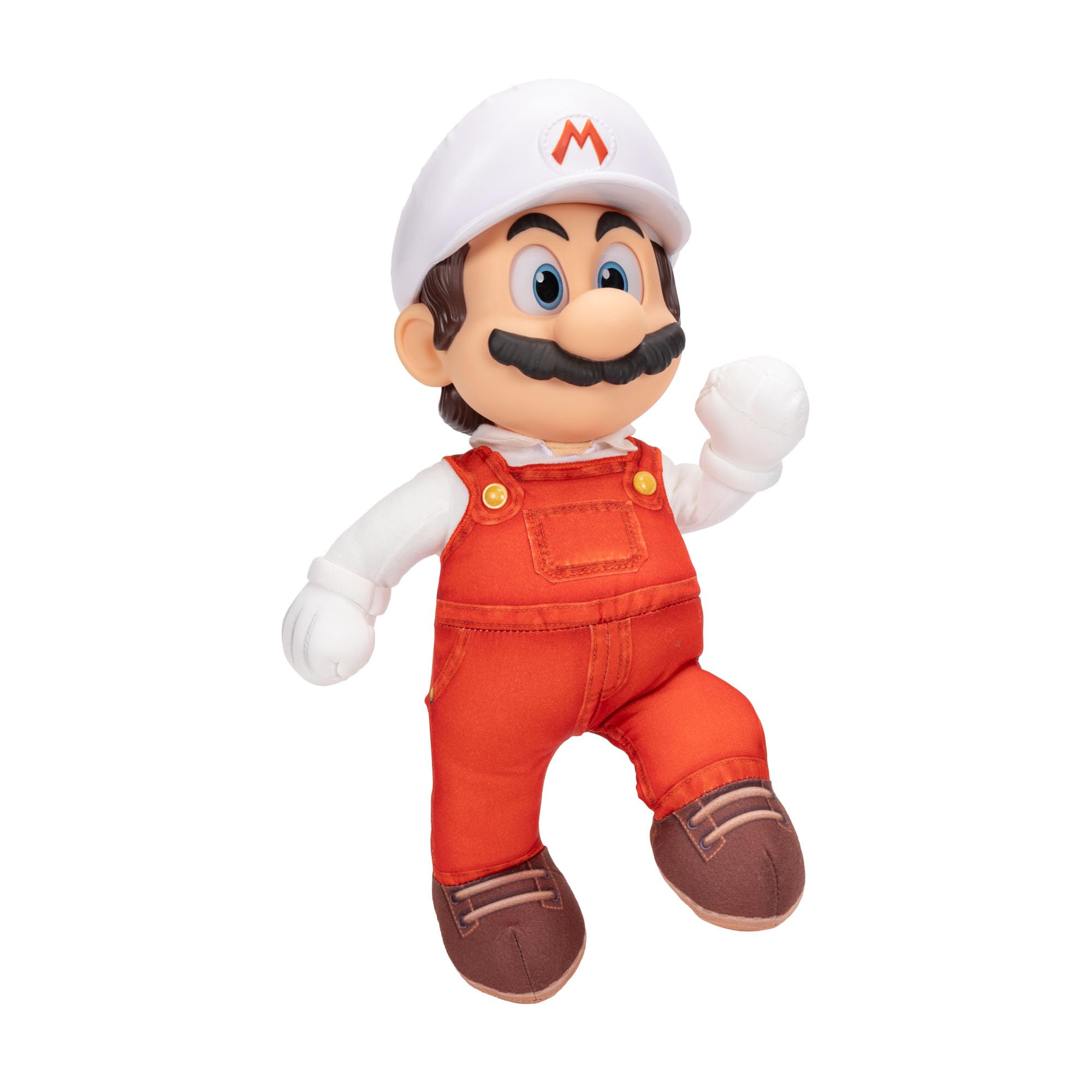 „Super Mario Galaxy“-Film: Bewegliches „Fire Mario“-Plüschtier, 35 cm, offiziell lizenziert von Jakks Pacific, Stofftier mit beweglichem Kopf, Nintendo-Sammlerstück, ab 3 Jahren