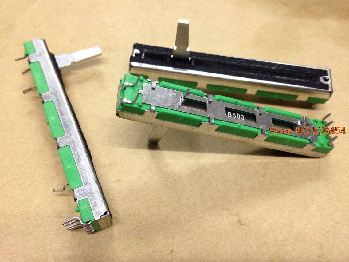 Buy Buyme 3Pcs 6 cm Sliding Potentiometer Switch B50K * 2 Double Shaft