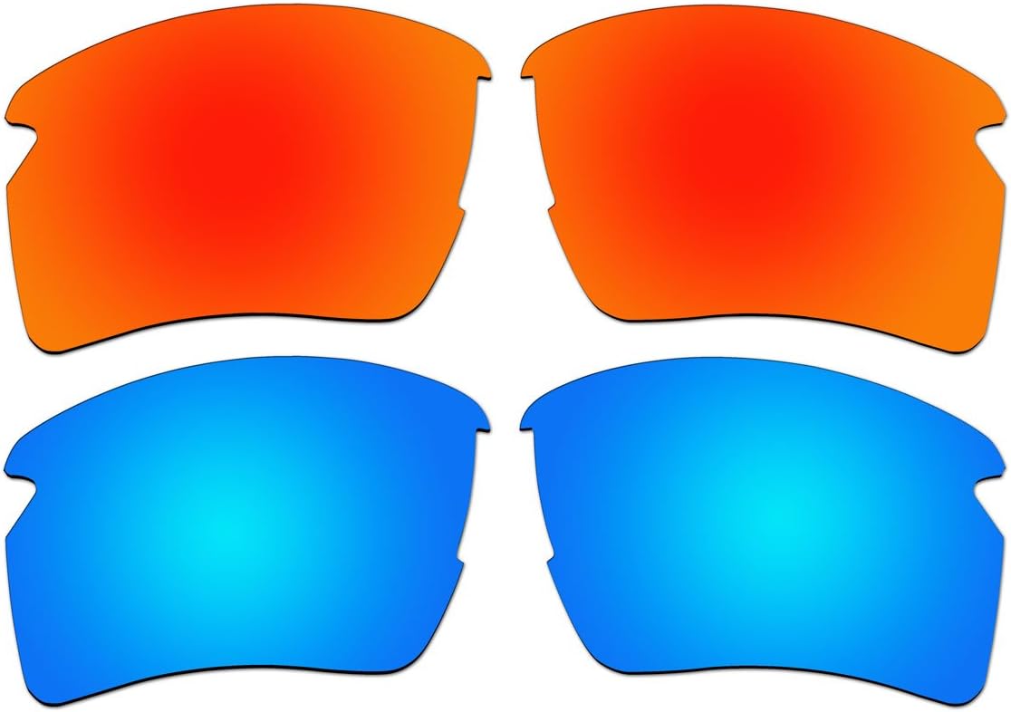 ACOMPATIBLE Replacement Polarized Fire Red and Ice Blue Lenses for Oakley Flak 2.0 XL Sunglasses