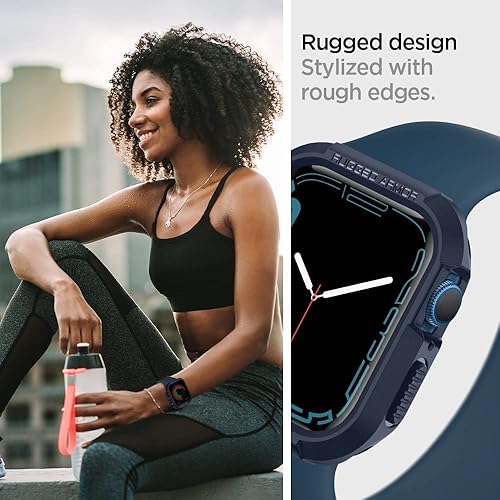 Miniatura 4 de Spigen Rugged Armor - Protector diseñado para Apple Watch Series 7 (1.77 pulgadas) y Series 6SE54 (1.73 pulgadas), azul marino