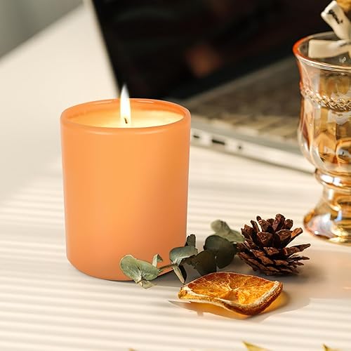 Miniatura 43 de Tarros de vela gruesos de 8 onzas para hacer velas, 15 unidades, tarros vacíos transparentes con tapas de madera para hacer velas, contenedor