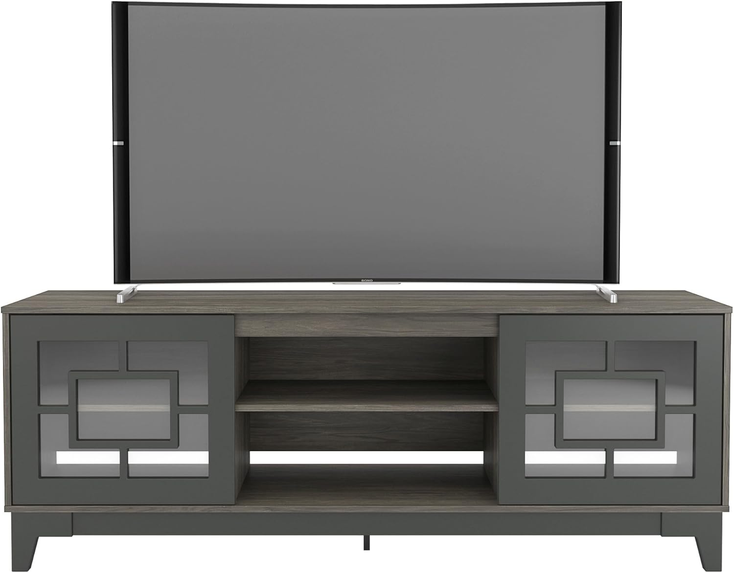 Nexera 402337 Magnolia TV Stand 72inch Bark Grey and