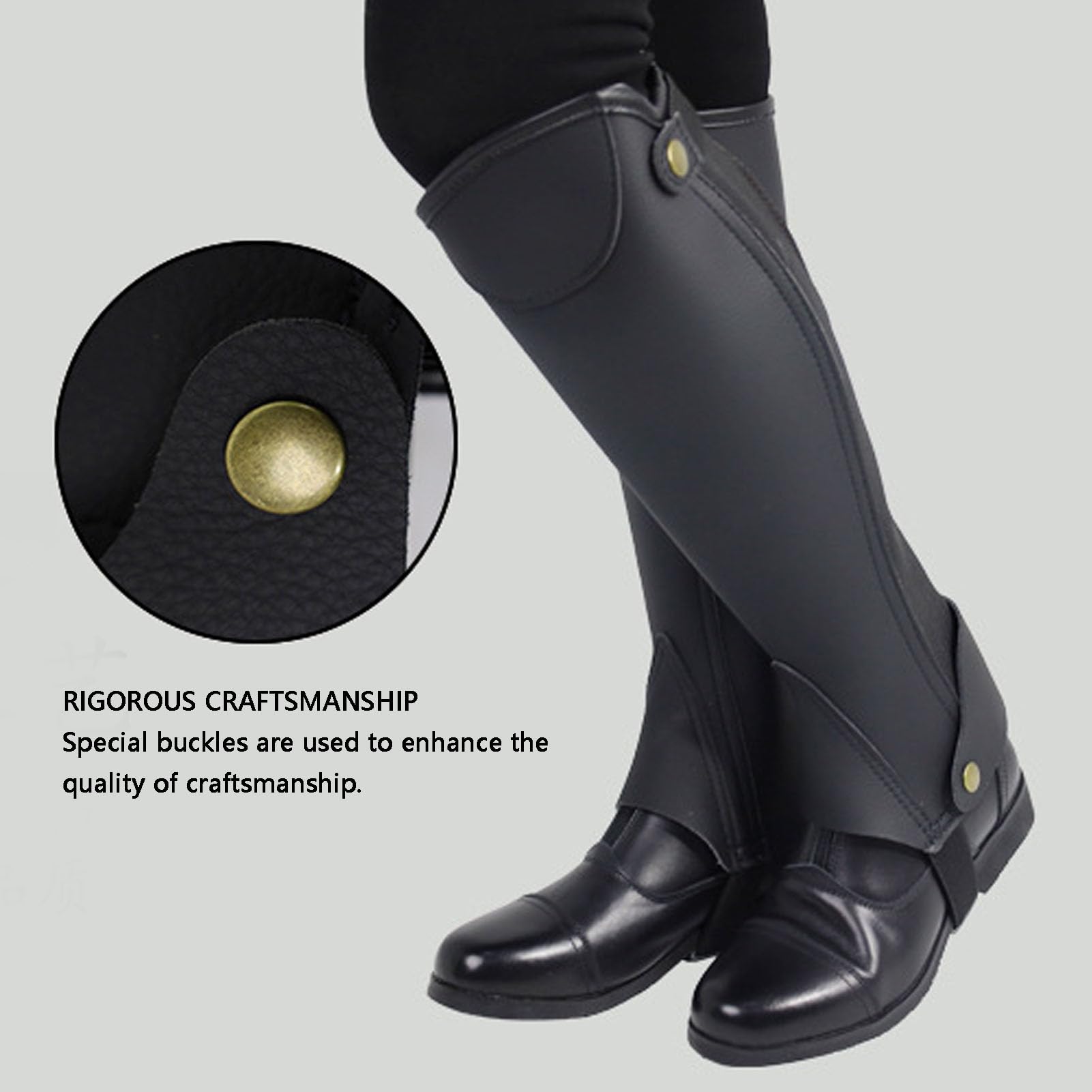 Bnineteenteam Équipement de Protection des Jambes, avec des Escarpées de Jambes D'équitation, Garde de Protection Réglable, pour Les Activités équestres (XL)